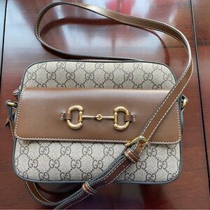 Gucci Horsebit 1955 Small Shoulder Bag | GG Canvas | Authentic